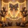 Leopard Print Party Bow Foil Balloons Five Pointed Star Heart Balloons Leopard Print Theme Girls Birthday Wedding Party Supplies