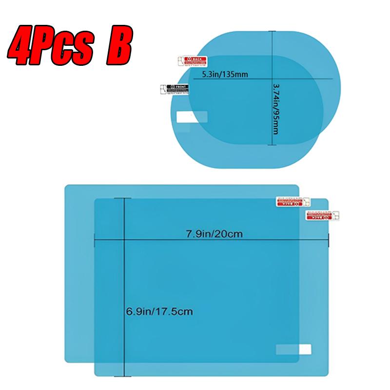 Rearview 4pcsset Rainproof Mirror Car Film Sticker Window Rain Proof Clear Protective Film Waterproof Rainproof Car Stickers
