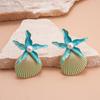 Scallop Starfish Stud Earrings Bohemian Starfish Pendant Earrings Retro Shell Drop Earrings  Gift