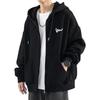 Мужской зимний худи Streetwear средней длины, куртка-кардиган на молнии, верхняя одежда с карманами, свободный крой, спортивный, с кулиской
