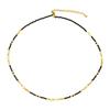 New European and American ins black spinel beaded necklace, high-end light luxury titanium steel 18k real gold non-fading collarbone chain