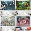 Flower Oil Painting Style Tapestry Office Living Room Tapestry Home Wall Decoration Tapestry