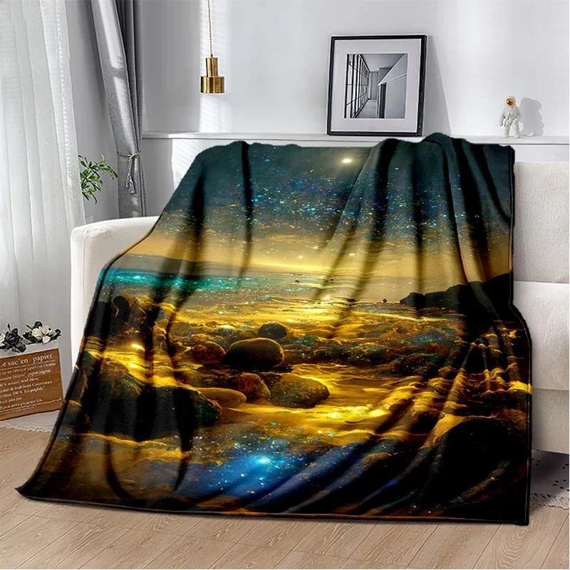 Soft Colorful Pebble Road Throw Blanket Nature Inspired Design for Home Bedroom Bed Sofa Cover Kids New Style
