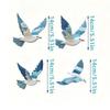 4Pcs/Set Wooden Blue Pigeon Wall Decoration Farmhouse Rustic Bird Wall Art Home Wall Hanging Ornament