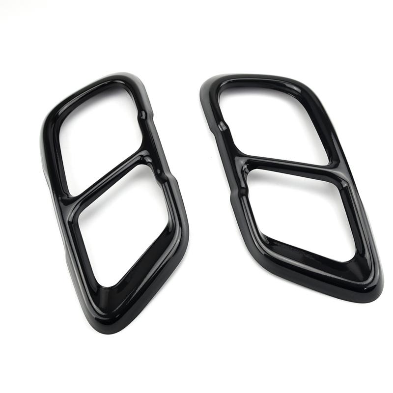 2pcs Car Muffler Exhaust Pipe Tail Cover Trim Exterior Aluminum high gloss black For BMW X5 G05 X6 G06 X7 G07 2019 2020 2021