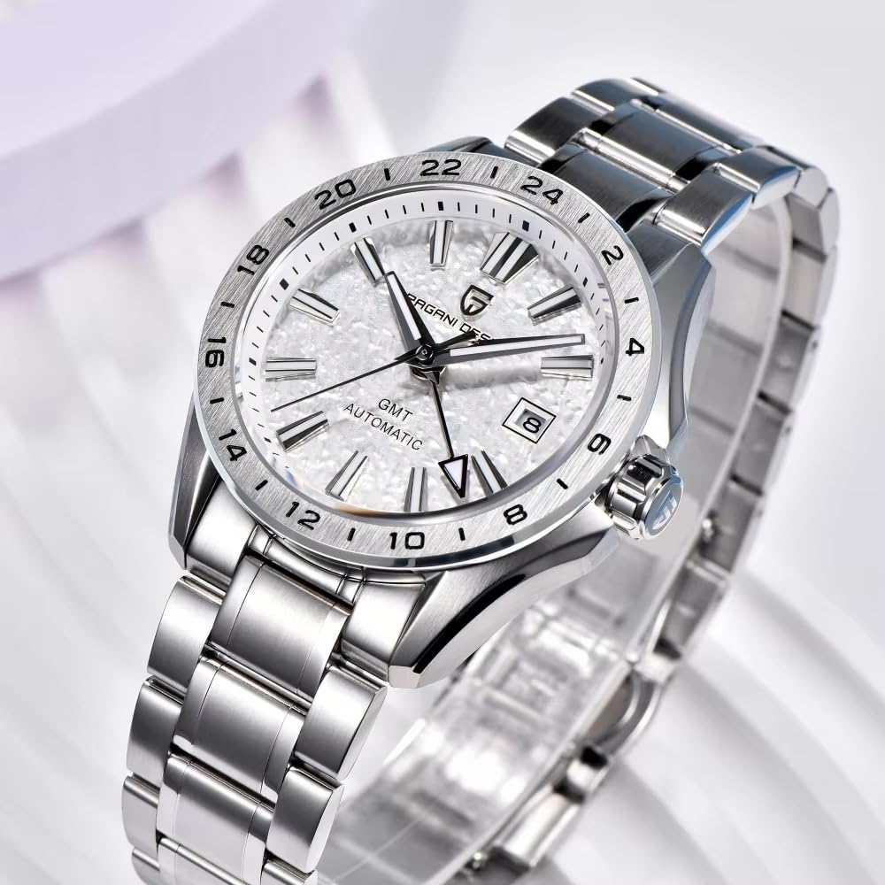 Часы PAGANI DESIGN Сделано в Японии GMT Hand Automatic Movement Механический корпус в комплекте Водонепроницаемые деловые наручные часы для костюма Ремешок из нержавеющей стали