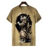 Летний топ с круглым вырезом и принтом 3D Warrior Cat, модные повседневные футболки с короткими рукавами для мужчин