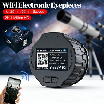 WiFi-камера-окуляр для телескопа 2K высокой четкости для оптического телескопа и микроскопа 25-50 мм, портативная камера-монокуляр