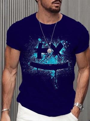 Мужская футболка в стиле ретро, ​​повседневная мужская футболка с 3d принтом, летние топы с короткими рукавами, футболка, повседневная модная уличная футболка, винтажная мужская одежда