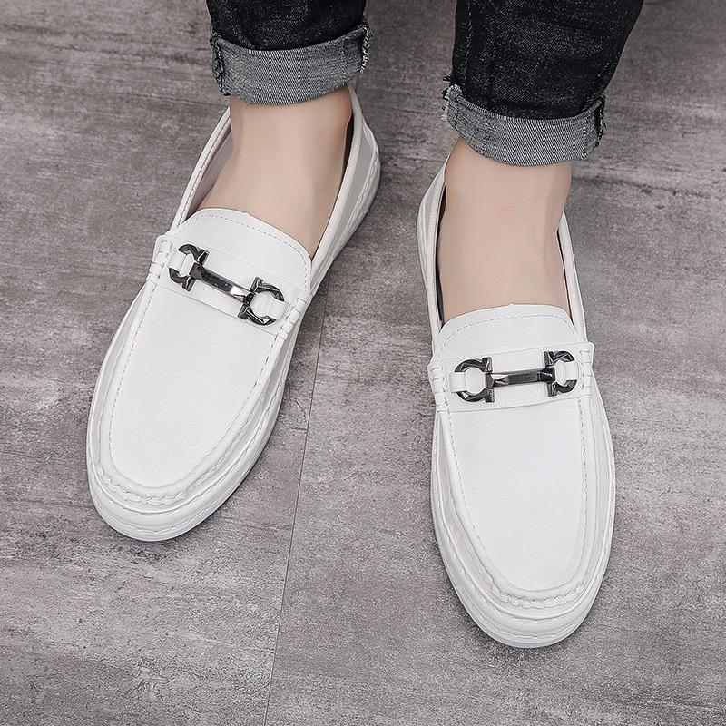 Повседневная кожаная мужская обувь с закрытой пяткой, мужская трендовая обувь на толстой подошве, увеличивающая рост, с мягкой подошвой, папины мужские туфли удобны и универсальны