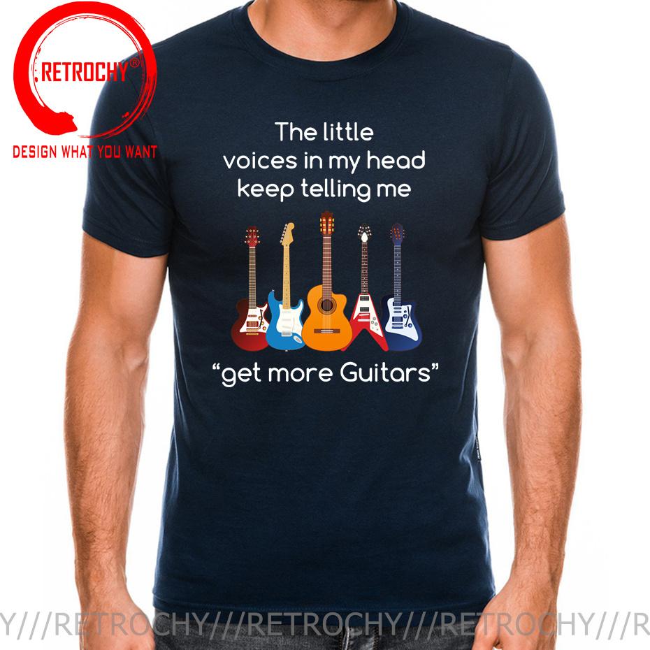 New Fashion Tshirt Guitar Shirt The Little Voice In My Head Keep Telling Me Get More Guitars Funny T Shirts Trendy Brand Tshirt