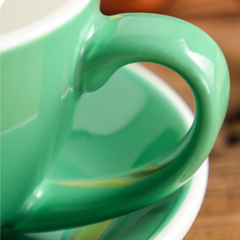 300ml Ceramic Coffee Cup and Saucer Set Pottery Latte Cups Breakfast Milk Mug Afternoon Teacup Porcelain Water Mugs Wholesale