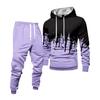 Men's Colorblock Hooded Sweatshirt And Sweatpants Casual Sports Suit
