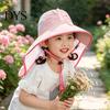 Kids Foldable Camping Hat Summer Sun for Boys Girls, Breathable Mesh Wide Brim Cap with Neck Accessories Flap, Adjustable Strap & Whistle, UV