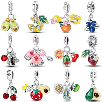 Медь Клубника Ананас Авокадо Фруктовая Десертная Серия Сладкие Шармы Бусины 3Мм Сделай Сам Подарок Изысканные Ювелирные Изделия