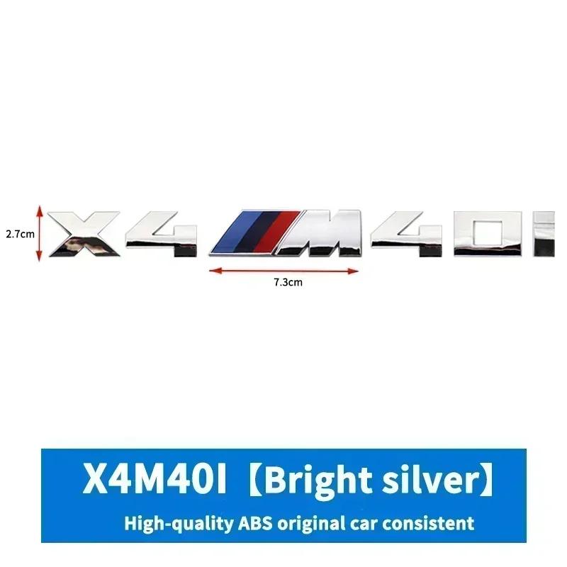 For BMW X3M X4M X5M X6M X7 M Power Old Emblems Badge Logo 40i 40d 50i 50d 60d 60i ABS Rear Logo Car Accessories YA1
