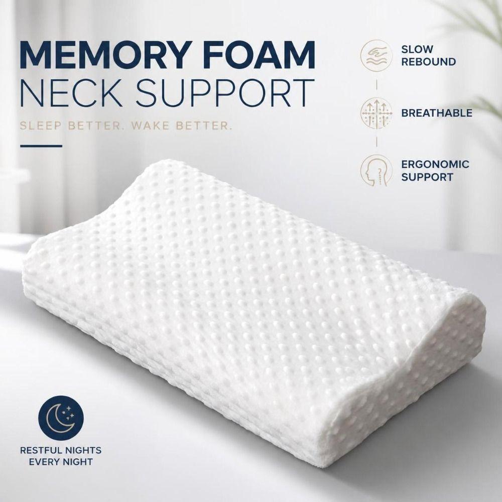 Slow-Rebound Neck Support Pillow Comfortable Ergonomic Sleep Pillow Bedroom Sleeping