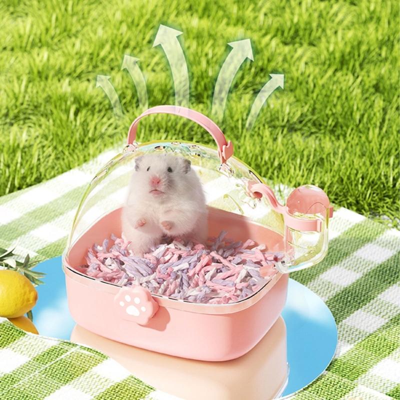 Переноска для животных Клетка Портативная клетка Клетка-переноска для хомяка Птицы Выгул Наружные Путешествия Клетка для хомяка питомца с поилкой