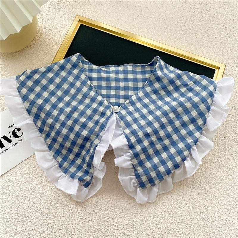 Клетчатый воротник в горошек, шарф для женщин, шейный платок, шарфы, рубашки, съемные воротники, блузки, свитера, шали, украшения, аксессуары