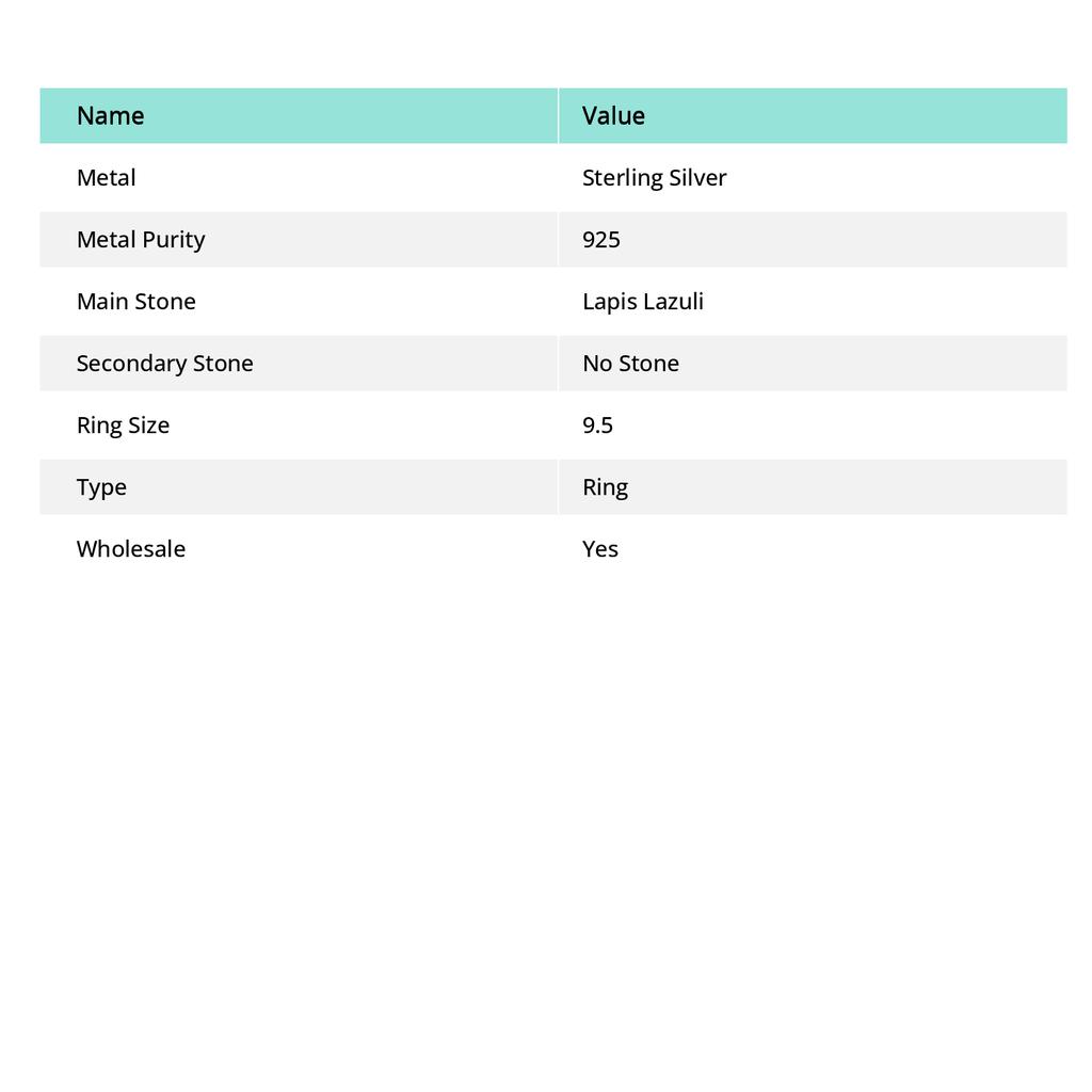 Lapis Lazuli Gemstone Handmade 925 Sterling Silver Jewelry Ring Size 9.5 l0F45