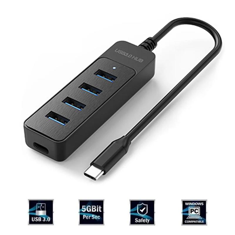 USB Type C 5 Гбит/с Высокоскоростной USB 3.0 Хаб 5 Портов Для ПК Компьютера Док-станция Адаптер Разветвитель для Жестких Дисков Мыши Клавиатуры