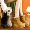 9 см замша коровья натуральная кожа платформа танкетка 2024 зимние плюшевые женские сапоги скрытый каблук весенние теплые ботильоны осенняя обувь