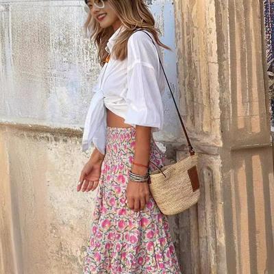 Женская летняя однотонная повседневная рубашка свободного типа с лацканами