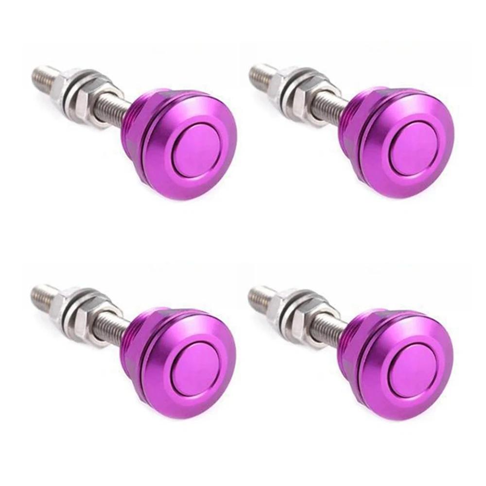 1Pc/4Pcs 22mm Universal Car Push Button Bonnet Hood Pins Kit Aluminum Quick Release Latch Bumper License Plate Lock Clip