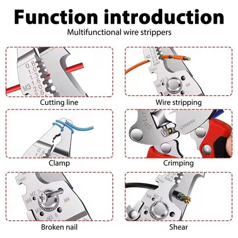 Многофункциональные клещи для зачистки проводов 16 в 1 с тестером напряжения, клещи для зачистки проводов, электрика, обжимные, ножницы для резки кабеля