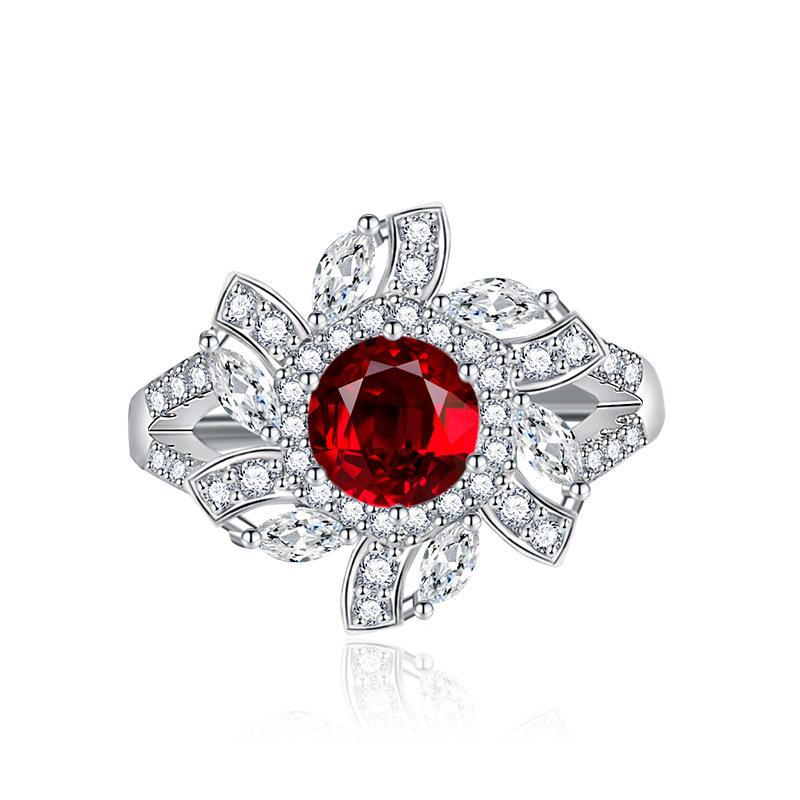 BELLA BOX Classic Flower Opening Resizable Rings For Women Zircon Engagement Party Fine Jewelry Gift