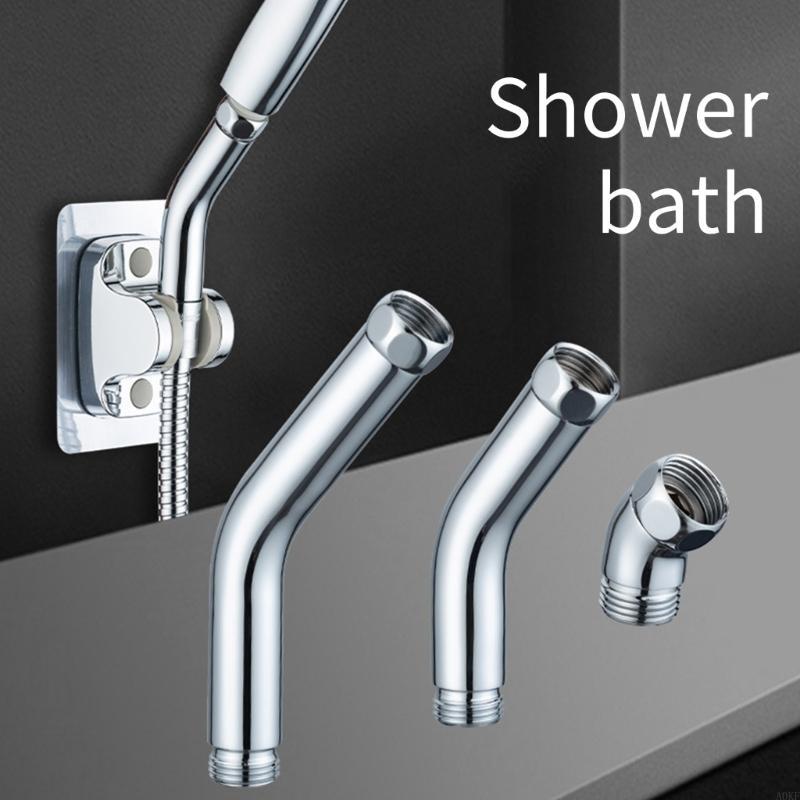 Stainless Steel Handheld Shower Arm Pipe Adapter Male to Female Connectors A0KF