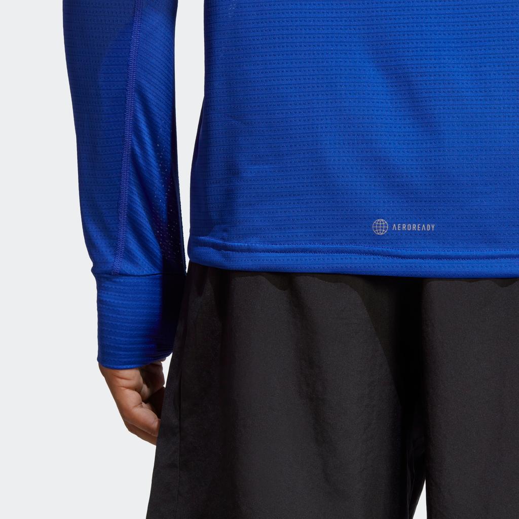 adidas Футболка с логотипом Color Block, круглым вырезом и длинным рукавом, мужские топы, ярко-синяя HR6600