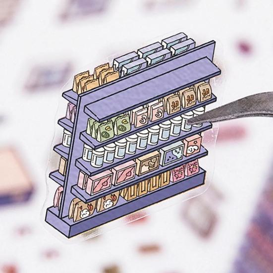 Набор 3D-наклеек для самостоятельного изготовления, многоразовые наклейки для снятия стресса с пинцетом для супермаркета, кофе