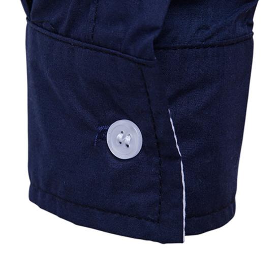 Men Shirt Color Block Splicing Streetwear Buttoned Korean Style Social Shirt for Office