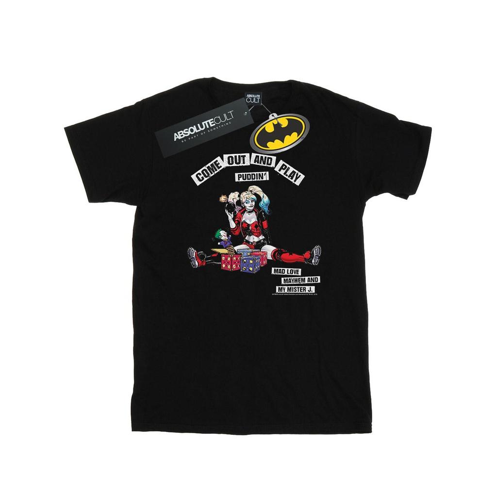 DC Comics Mens Harley Quinn Come Out And Play T-Shirt