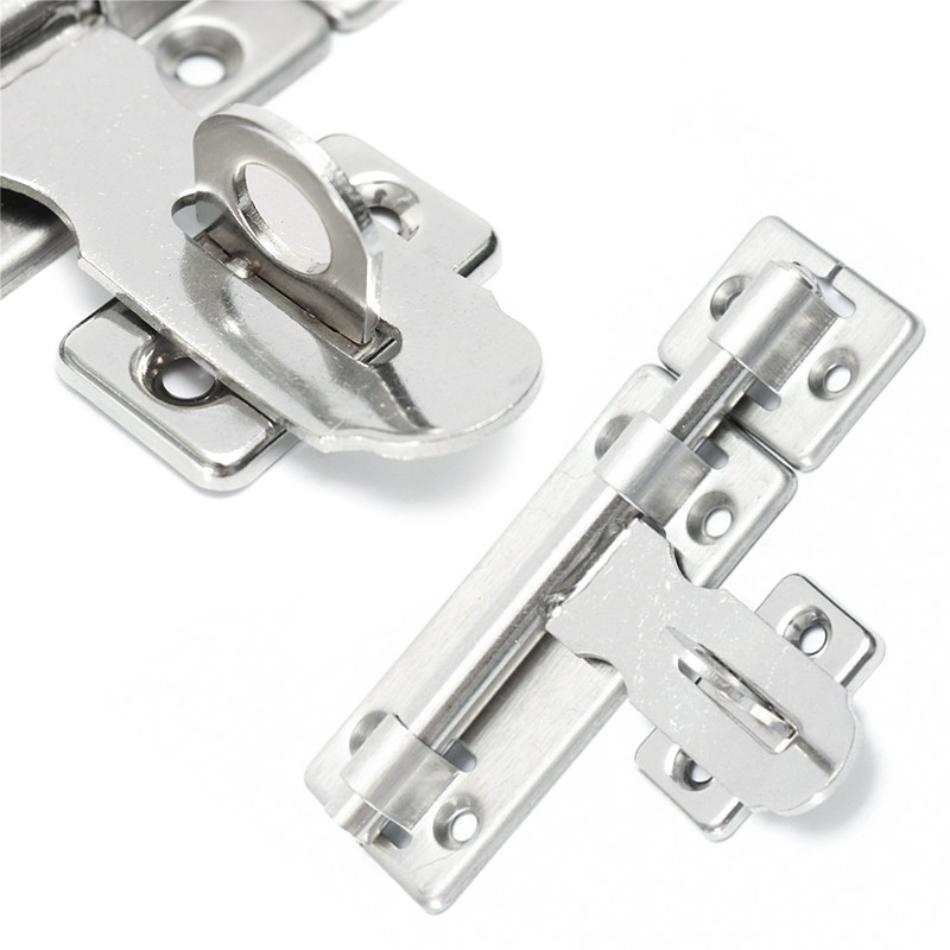 Stainless Steel Hardware Door Lock Barrel Bolt Latch Padlock Clasp Set of 4 Inch Lock Latch For Locking Door Window Panel Drawer Cupboard