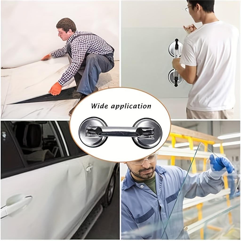 1pc Glass Suction Cup,Aluminium Heavy Duty Vacuum Lifter for Moving Glass/Window/Tiles/Mirror/Granite,Double Gripper Sucker Plat
