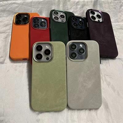 Чехол для телефона из сверхтонкого волокна фланели для iPhone 16 Pro Max - тканевый чехол для iPhone из поликарбоната с металлической оправой MagSafe для Apple iPhone