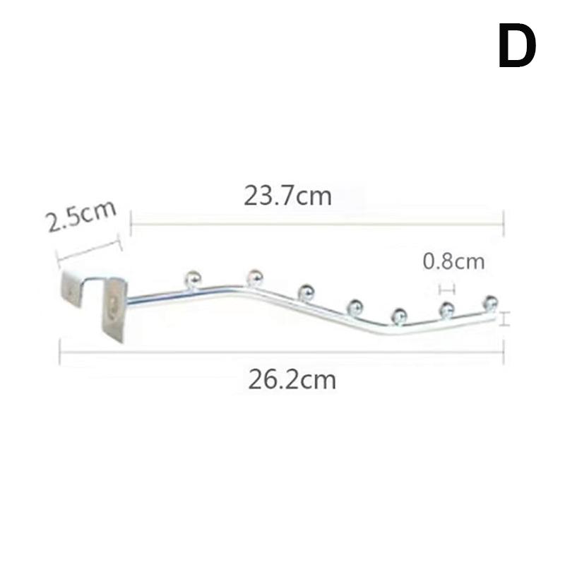 Supermarket Clothing Store Stainless Steel Card Square Tube Hook Dormitory Home Balcony Clothes Hook Beaded Shelf Hook