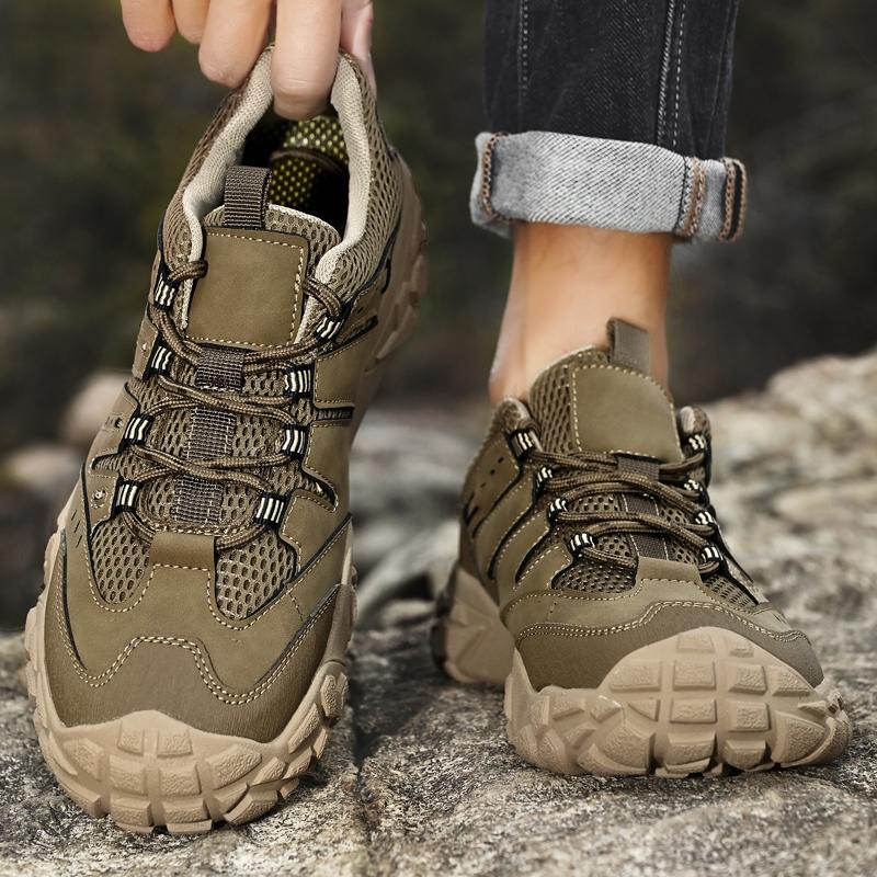Мужская обувь для походов в стиле ретро, прочные водонепроницаемые кроссовки для треккинга, нескользящая подошва, мужская обувь для горных путешествий