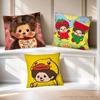 Cartoon Animation M-Monchhichi Pillow Case Fashion Square Pillowcase Bedroom Sofa Room Ins Decoration Leisure Cushion Cover