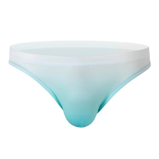 Мужские трусики, сексуальное нижнее белье, быстросохнущие градиентные цвета, дизайн с низкой талией, облегающие трусы для плавания, трусы