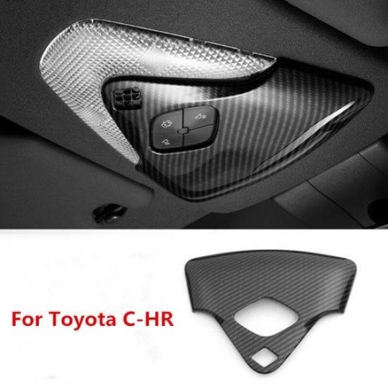 Cabon Fiber Front Reading Light Lamp Frame Trim For Toyota C-HR CHR 2016-2022