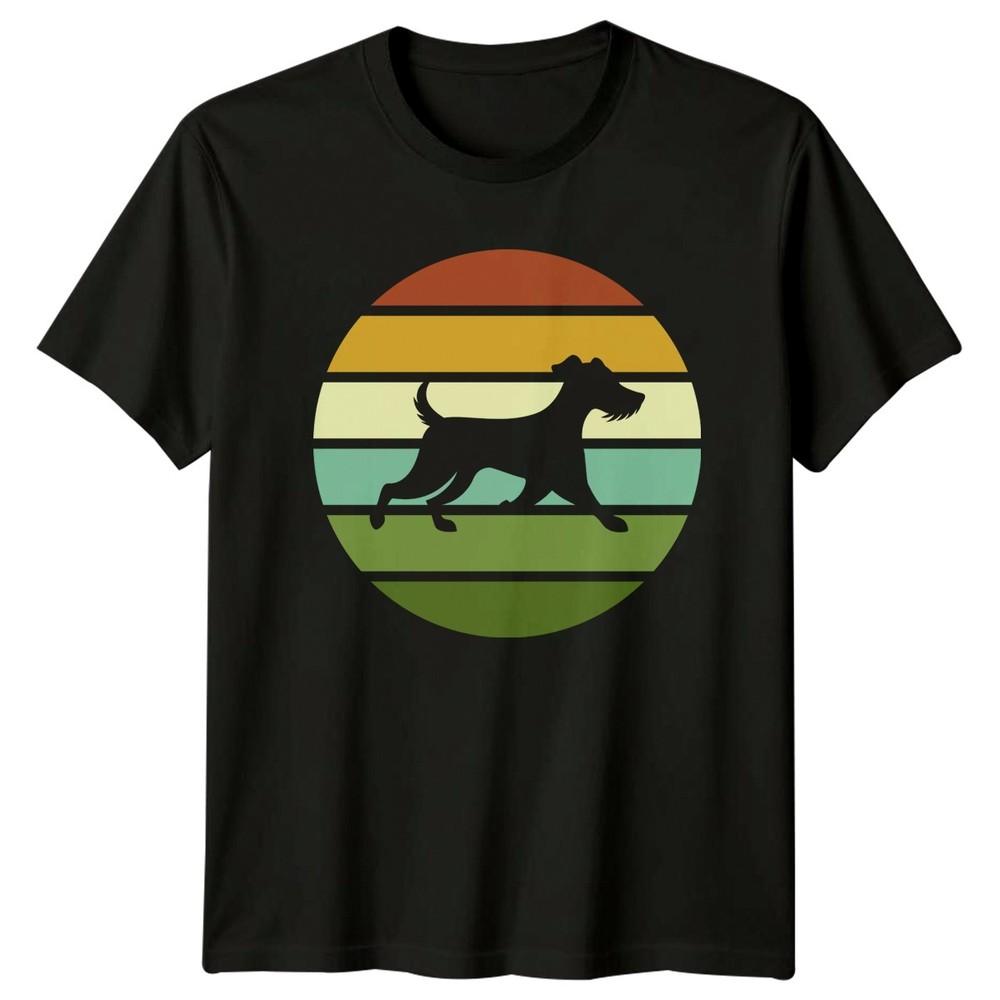 Retro Vintage Sunset Schnauzer Dog TShirt Terrier Breed Dog Owner