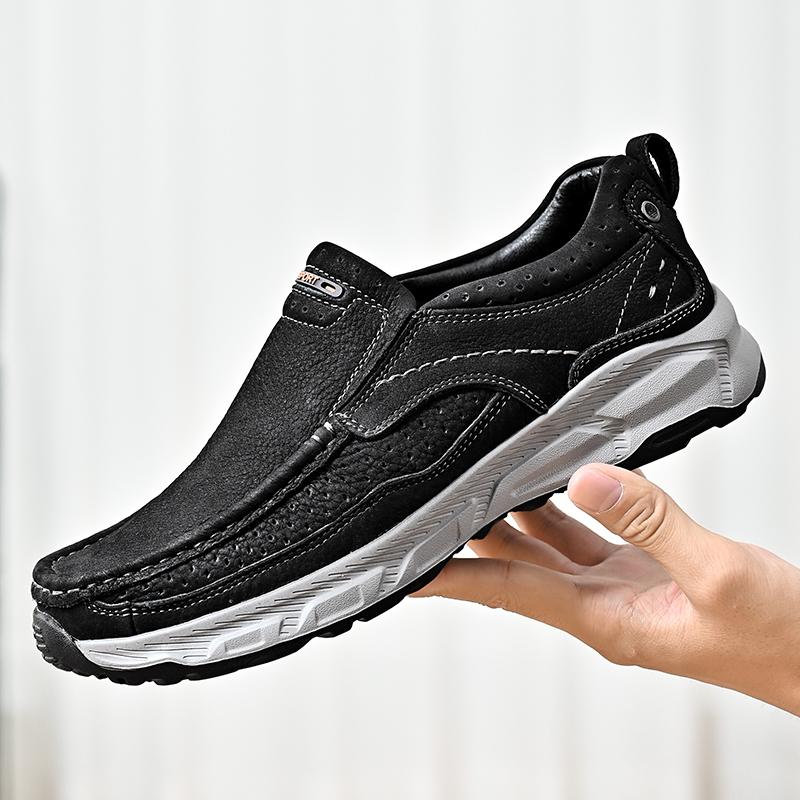 Men's Genuine Leather Casual Shoes Soft Anti-slip Rubber Loafers Man Leisure Walk Footwear Light Moccasins Outdoor Driving Shoes