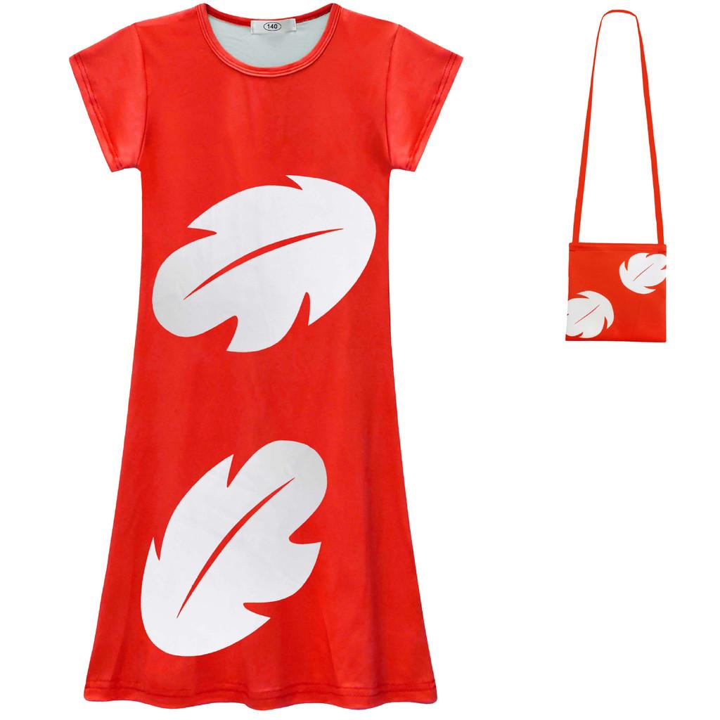 Lilo And Stitch Girl Dress With Polyester Fabric And Abstract Print For Spring Autumn Playtime