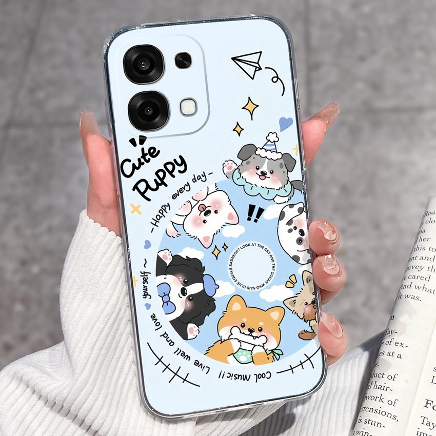 Для Oppo A6 Pro A6x A5x K13 Realme 15X C85 V70 V70s CT 7 7T 8 Чехлы для телефонов Красивые узоры Сакура Бабочки Корпус Мягкий силикон ТПУ Прозрачный корпус