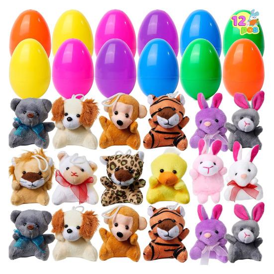 Yousheng 12 шт., набор мини-игрушек для плюшевых кукол, пасхальные яйца, наполнитель для охоты на животных, сувениры для вечеринок, призы для класса, милые игрушки для детей 3-10 лет