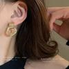 Silver Needle Metal Circle Geometric Earrings New Design Stud Earrings Niche Simple Premium Earrings