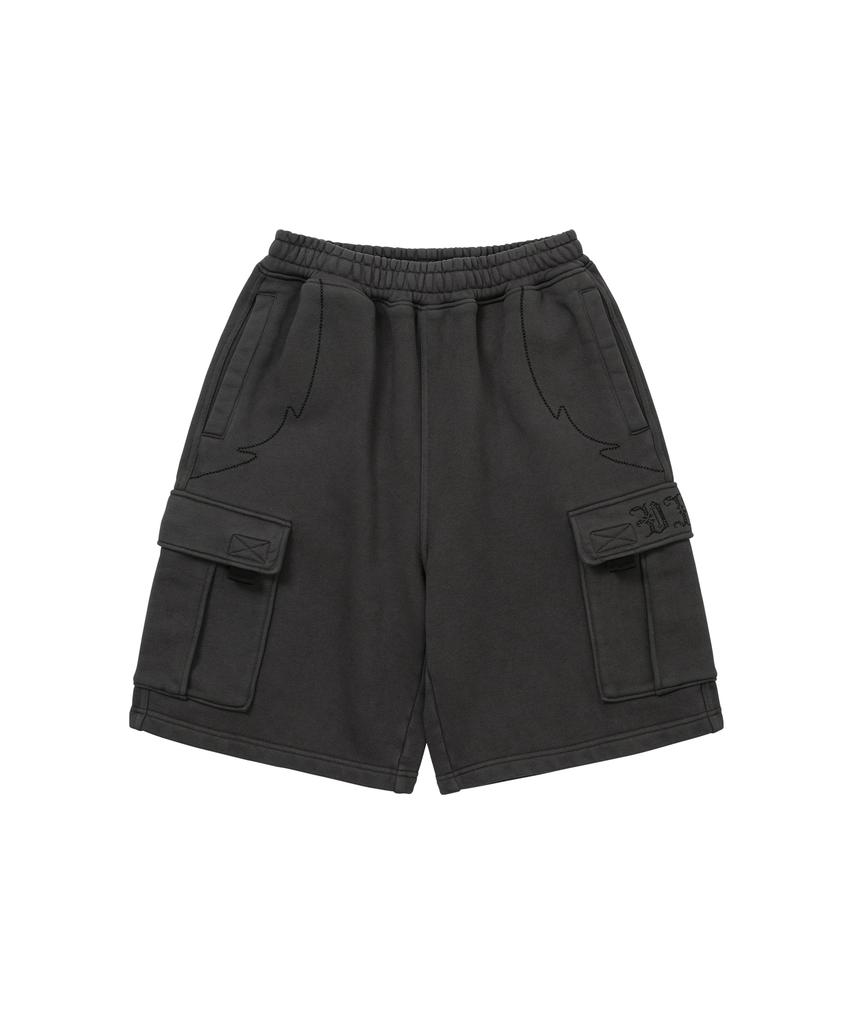 WELLBEING EXPRESS Embroidered Cargo Shorts Gray